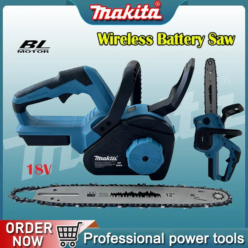 Makita 12Inch Brushless Electric Chain Saw 1500W Cordless Pruning Woodworking Power Tool Handheld Garden Cutter For 18V