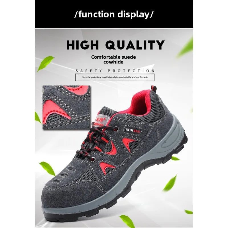 Breathable Lightweight Steel Toe Safety Shoes Labor Protection Anti Smashing & Piercing Comfortable and Secure Work Footwear