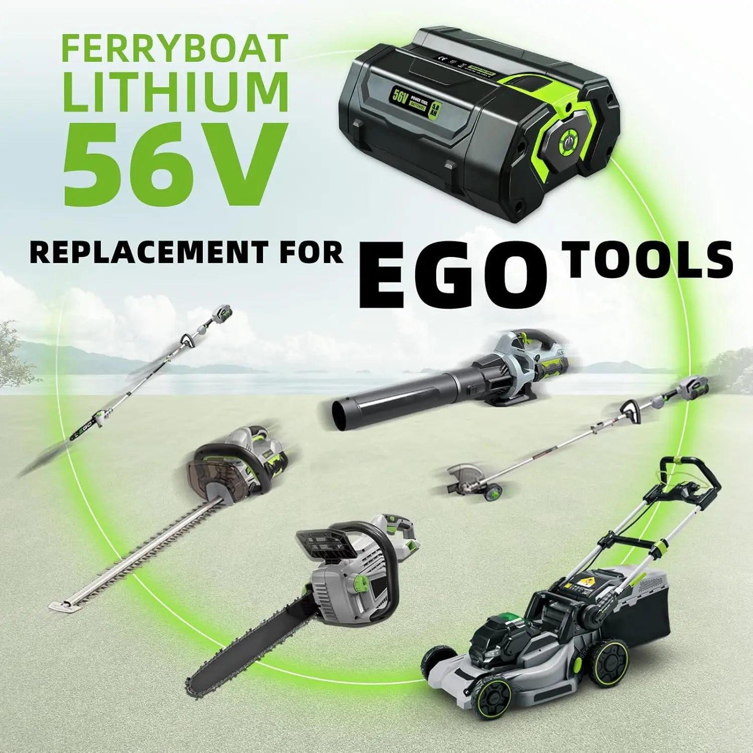 1~4Pcs 5.0/9.0Ah BA5600T Replace for EGO 56V Li-on Battery Pin Compatible with Power Tools (Lawn Mower Leaf Blower Chainsaw)