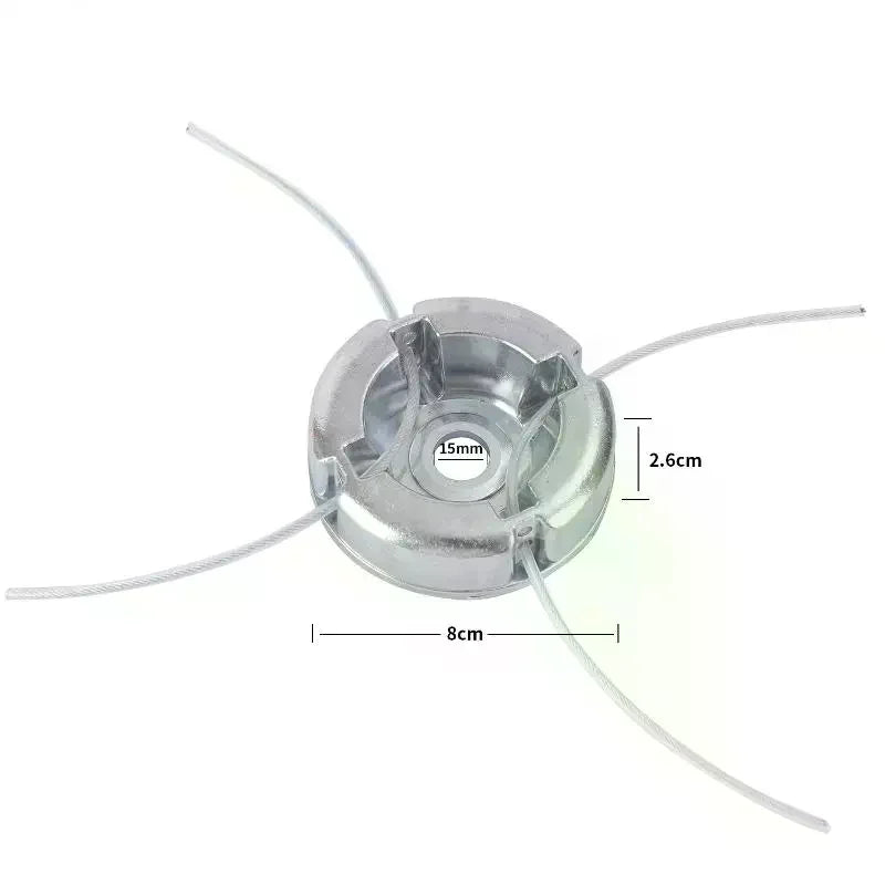 1Pcs Wire Rope Weed Head Accessories 15mm Aluminum Trimmer Head Through Hole Fit String Trimmer Replacement Head