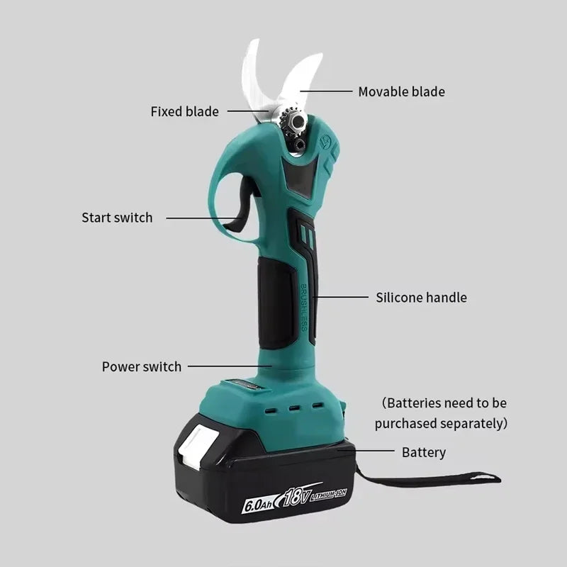 Hot 18v Battery Professional Cordless Electrician Scissors Pruning Shears Cutter Wireless Drills Fit Makita Tools Garden Pruner