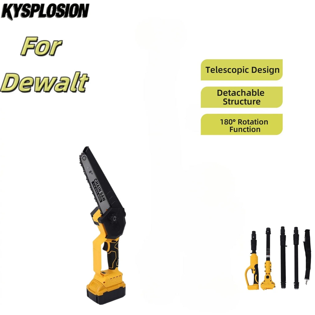 3 IN 1 Brushless Electric 8 Inch Chainsaw 28MM Scissors Telescoping Pole High Garden Pruning Tool For Dewalt 20V Battery