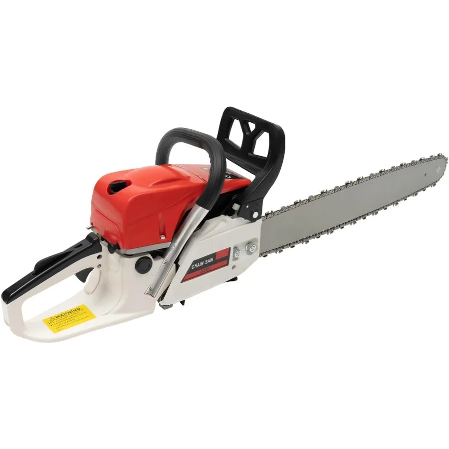 22Inch Gas Chainsaw 2-Stroke 52CC 2KW Engine Handheld Air-cooled Pull Start Petrol Saw for Wood Cutting Garden Pruning Forest L