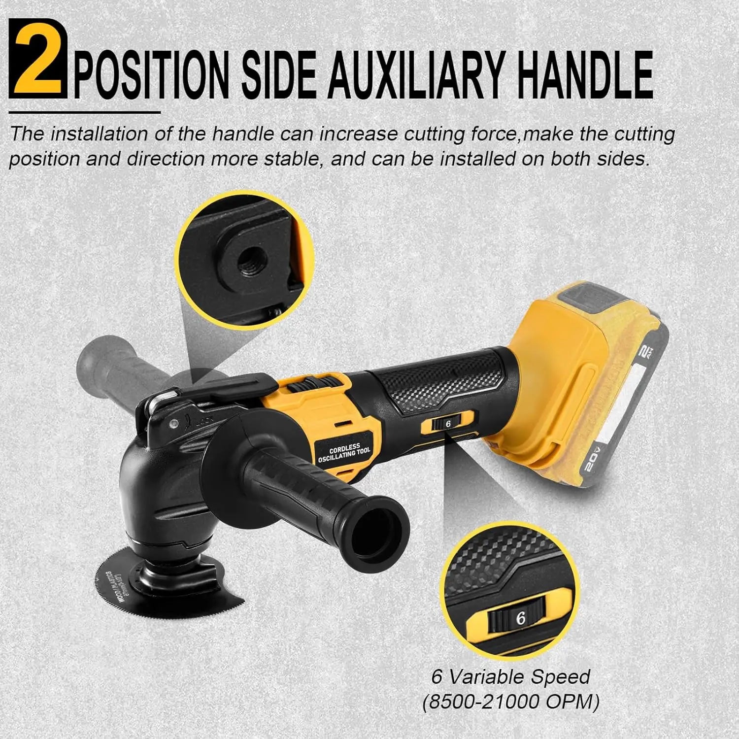 Oscillating Multi Tool Cordless Electric Woodworking Cutting Saw Tool Home Decoration for De-Walt 20V Battery