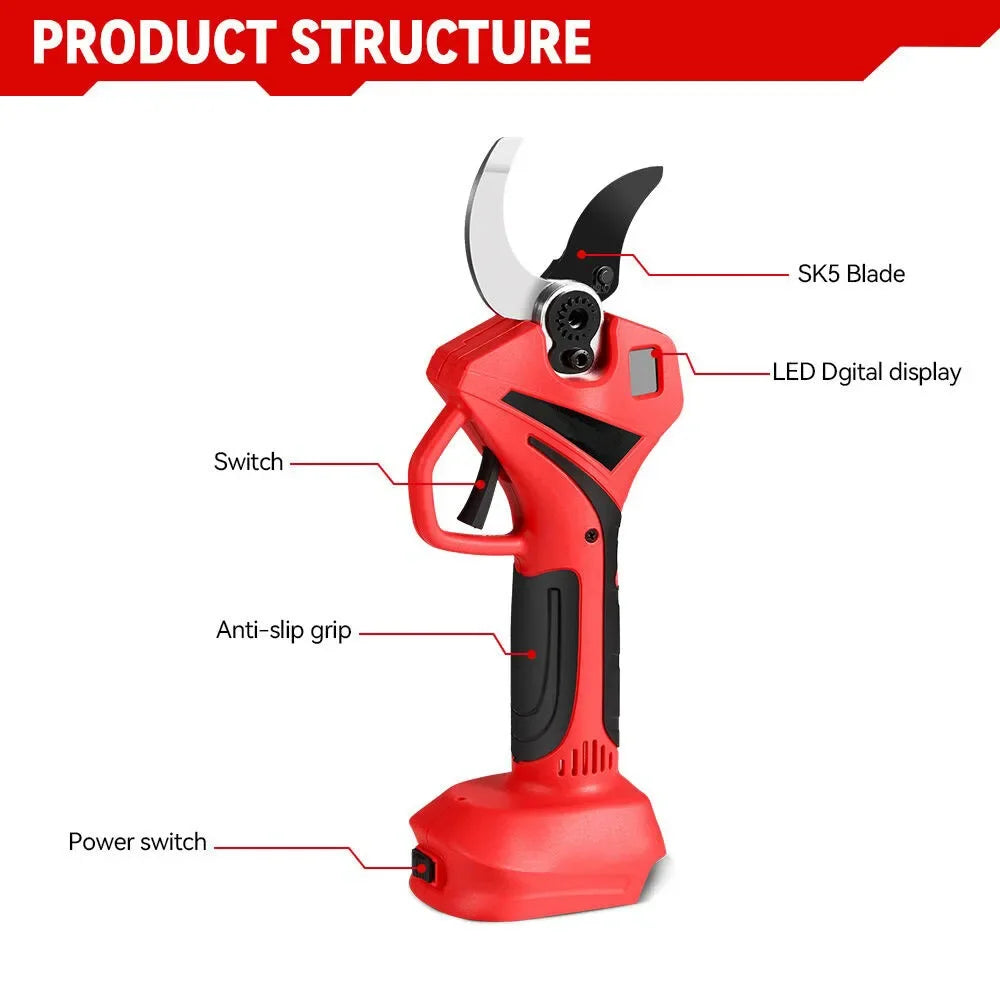 55mm Brushless Electric Scissors Cordless Pruning Shear Tree Garden Cutter Trimmer Power Tools for Makita 18V Battery