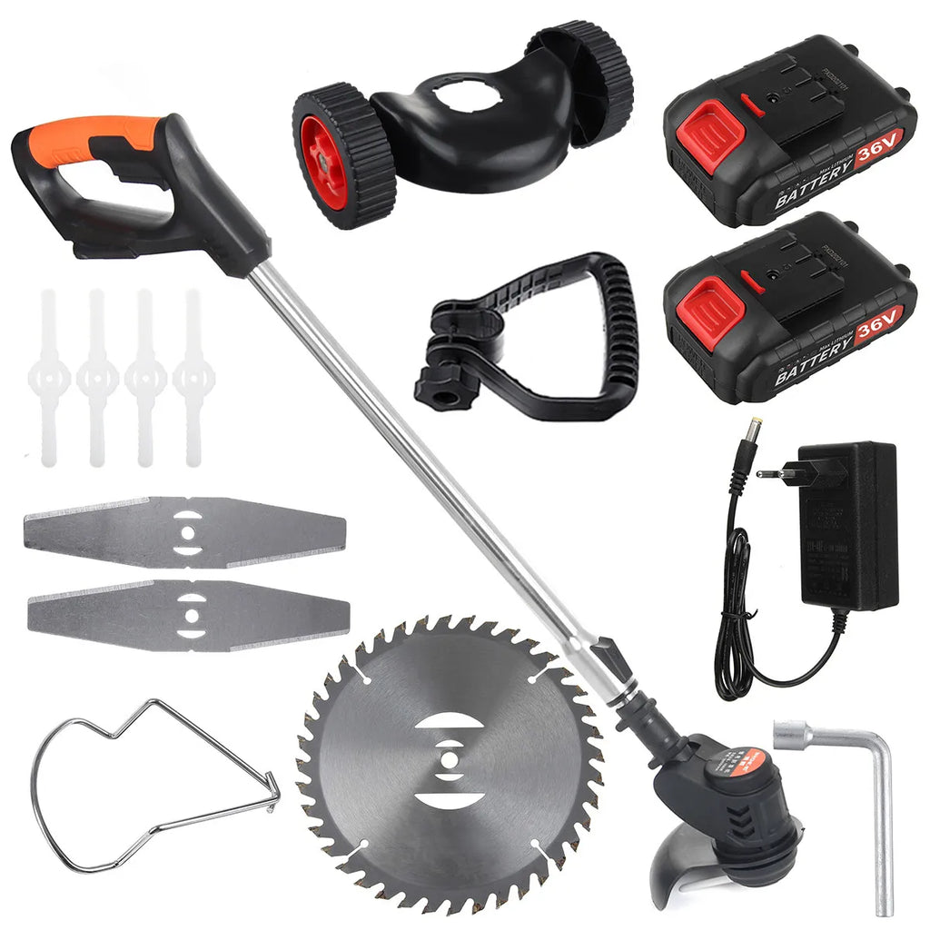 1880W Wireless Electric Grass Trimmer Portable Battery Lawn Mower Brush Cutter Weeder Brushcutter Pruning Garden Power Tools