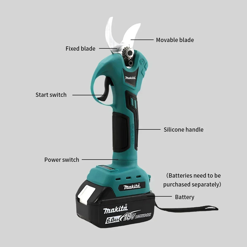 Makita 18V Battery Professional Cordless Electrician Scissors Pruning Shears Cutter Wireless Drills Tools Garden Pruner