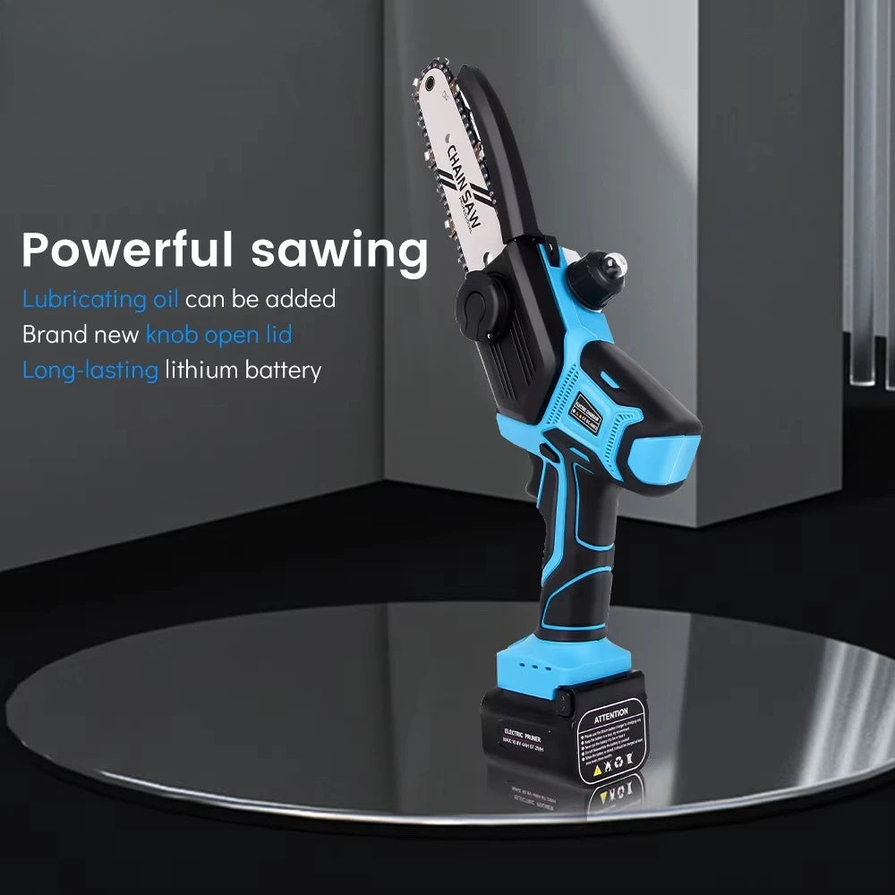 5 Inch Brushless Electric Saw Cordless Chainsaw Li-ion Battery Woodworking Power Tool for 16.8V Battery
