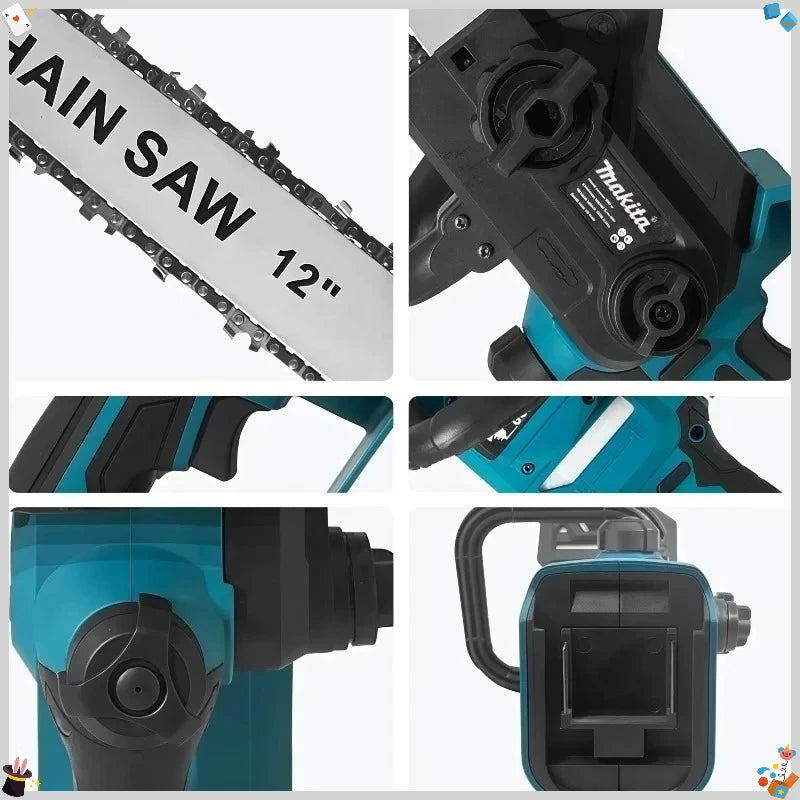 Makita 600W Handheld Brushless Woodworking Chainsaw Power Tool 12-inch Cordless Blue Electric Chainsaw For Makita 18/20V Battery
