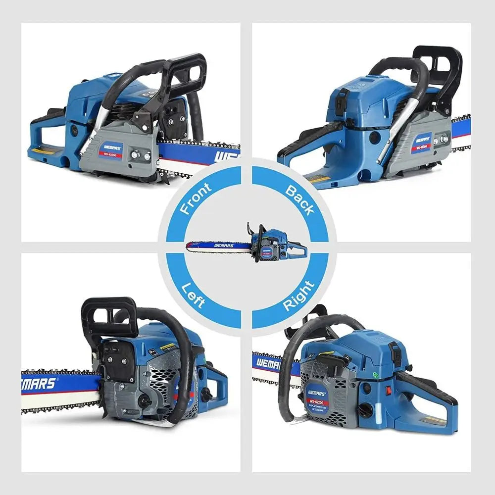 Gas Chainsaws 20 Inch Bar Power Chain Saws, Gas Powered Chainsaw 2 Stroke Handed Petrol Gasoline Chain Saw for Cutting Wood Outd