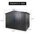 8x6 FT Outdoor Storage Shed Heavy Duty Metal Tool Shed with Double Doors for Backyard Patio Lawn to Store Bikes Lawnmowers Dark