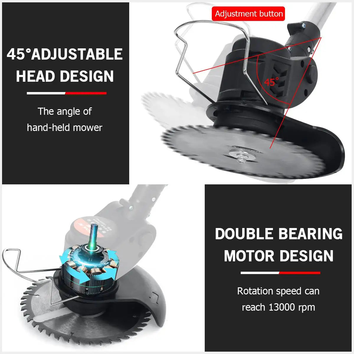 1880W Wireless Electric Grass Trimmer Portable Battery Lawn Mower Brush Cutter Weeder Brushcutter Pruning Garden Power Tools