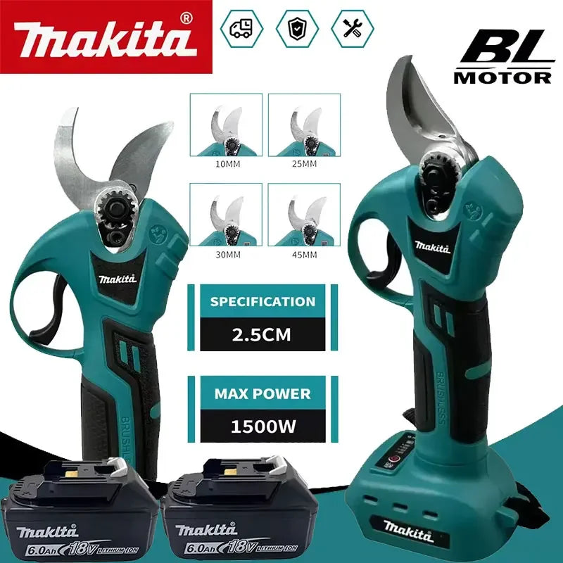 Makita Brushless Electric Pruning Shears Garden Tool Cordless Electric Garden Scissors Fruit Tree For 18V Battery Branche Cutter