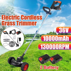 1880W Wireless Electric Grass Trimmer Portable Battery Lawn Mower Brush Cutter Weeder Brushcutter Pruning Garden Power Tools