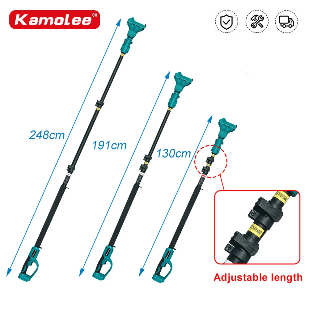 Kamolee 2.5 meter extension pole High branch saw suitable for electric scissors rechargeable chain saw 6-inch/8-inch hand saw
