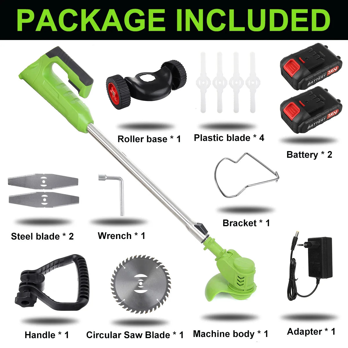 1880W Wireless Electric Grass Trimmer Portable Battery Lawn Mower Brush Cutter Weeder Brushcutter Pruning Garden Power Tools