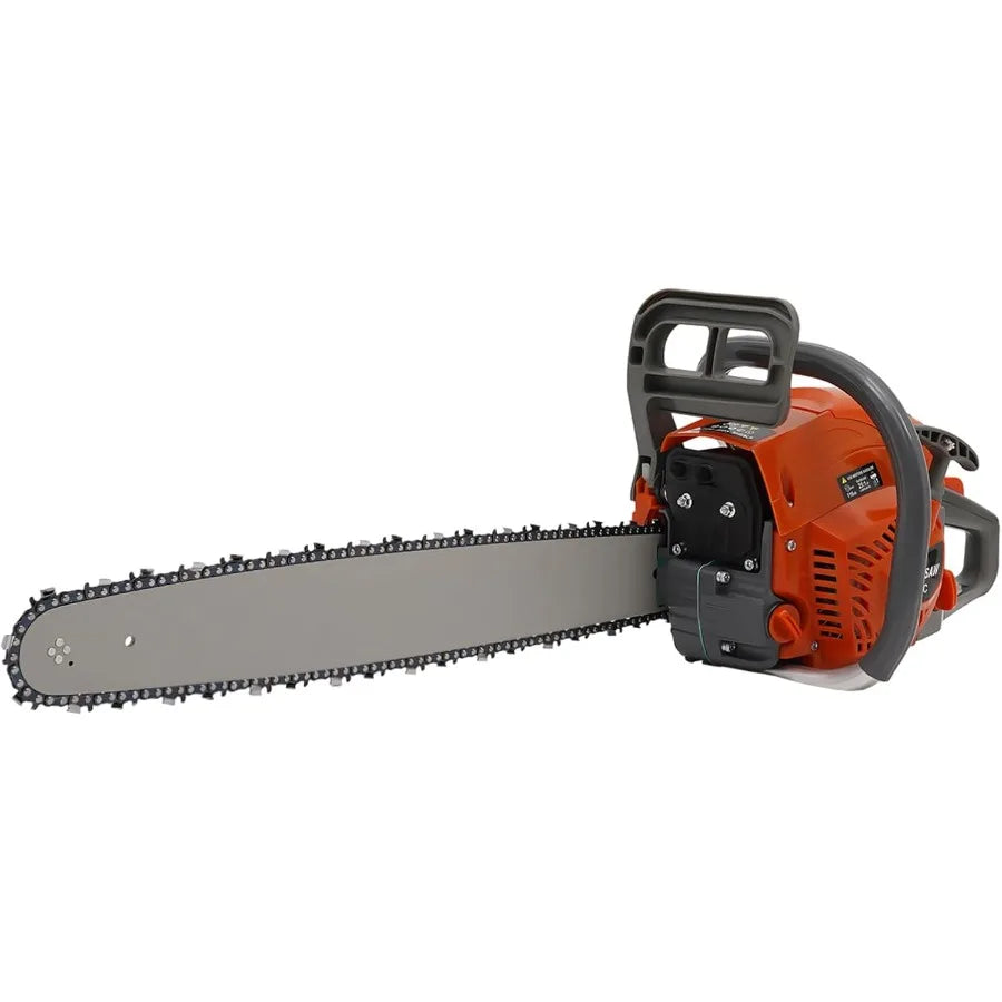 60CC Gasoline Chainsaw 22 Inch Gas Powered Chainsaw for Cutting Wood with 2.8KW Power Lightweight Cordless Chain Saw Set in Sil