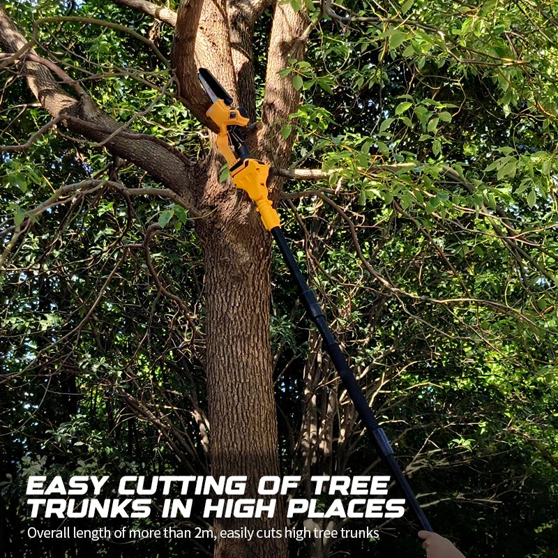Brushless 6 Inch Electric Chainsaw Telescoping Pole Pruner High Branch Saw Garden Tree Pruning Tool For Dewalt 20V Battery Pin
