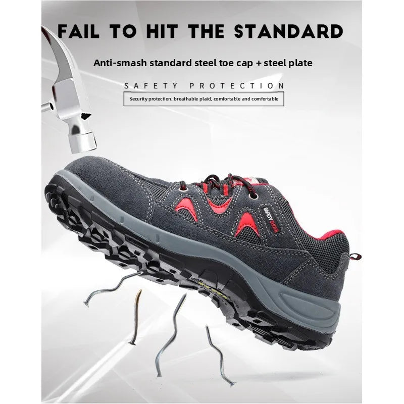 Breathable Lightweight Steel Toe Safety Shoes Labor Protection Anti Smashing & Piercing Comfortable and Secure Work Footwear
