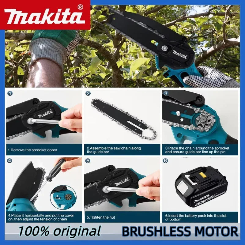 Makita Mini Chainsaw Woodworking with 6-inch Logging Sawzall Mini Portable Chain saw Small Handheld Electric Chain saw