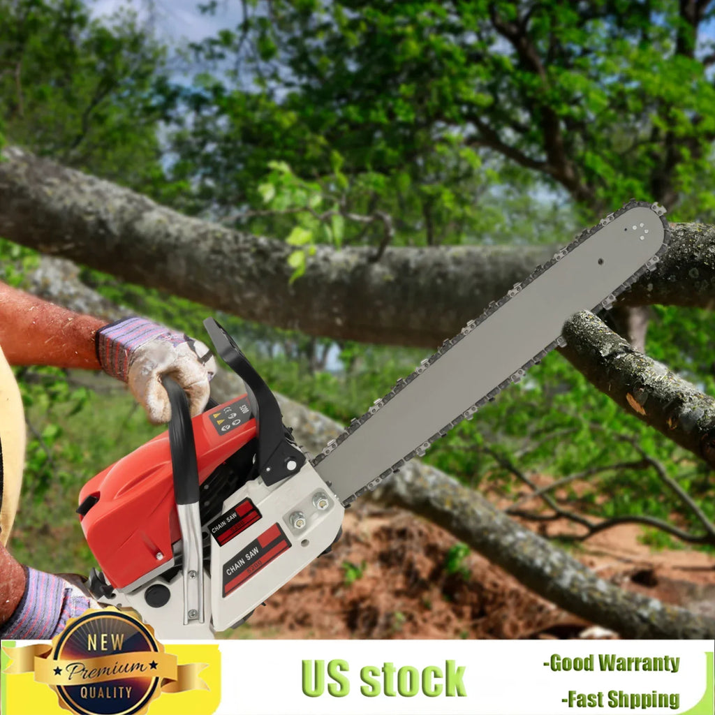 20inch Professional Air-Cooled Gasoline Chainsaw 52CC with Tool Bag，7500rpm Gas-Powered Chainsaw for Heavy-Duty Wood Cutting