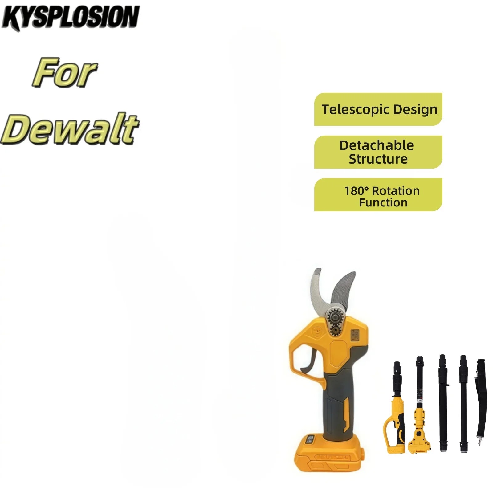 3 IN 1 Brushless Electric 8 Inch Chainsaw 28MM Scissors Telescoping Pole High Garden Pruning Tool For Dewalt 20V Battery