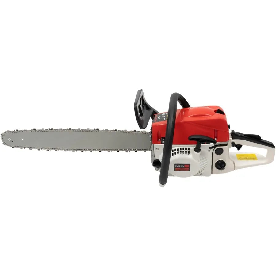 22Inch Gas Chainsaw 2-Stroke 52CC 2KW Engine Handheld Air-cooled Pull Start Petrol Saw for Wood Cutting Garden Pruning Forest L