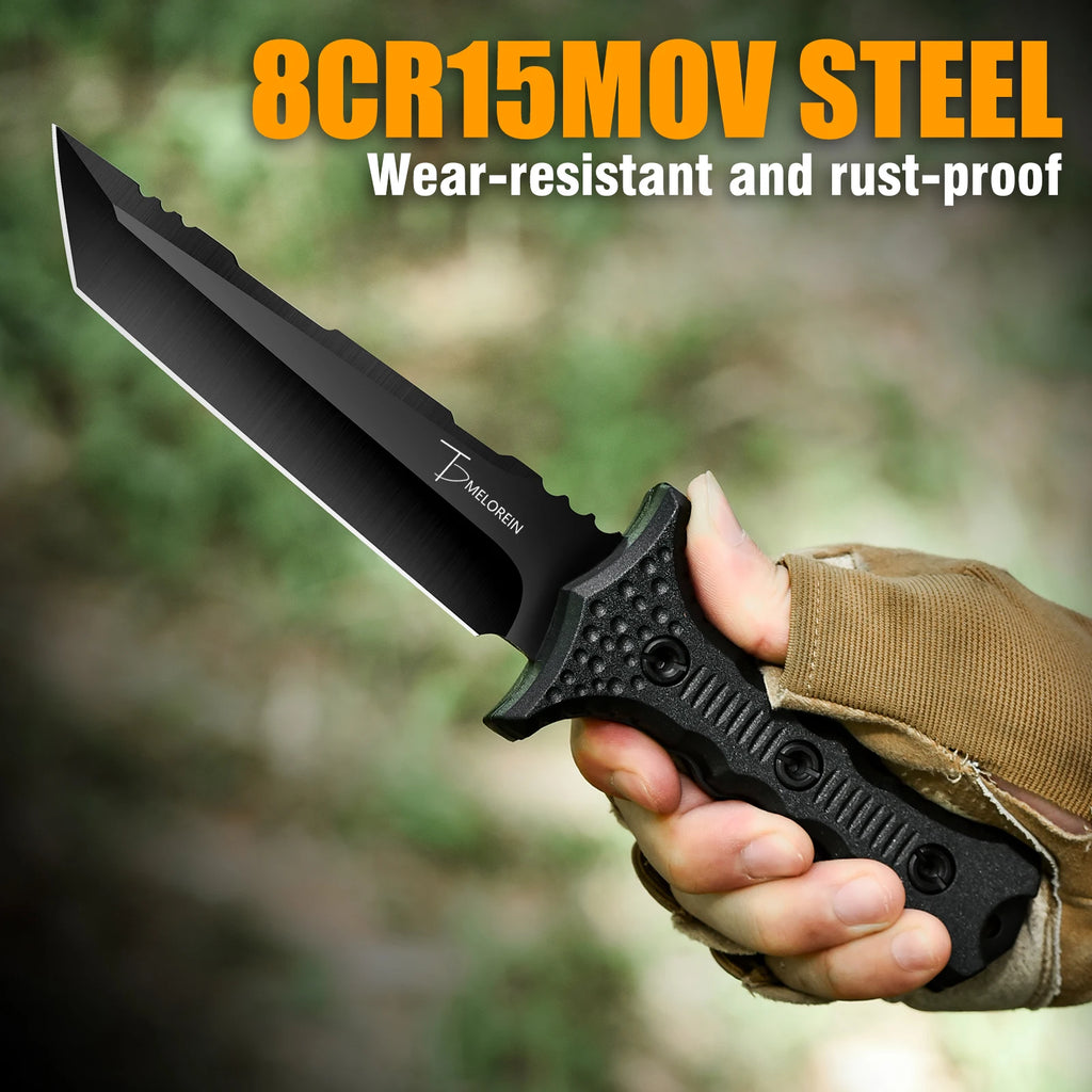 A Powerful Tool Knife for Wilderness Adventures, Made of High Hardness Stainless Steel, with a Fixed Blade Body