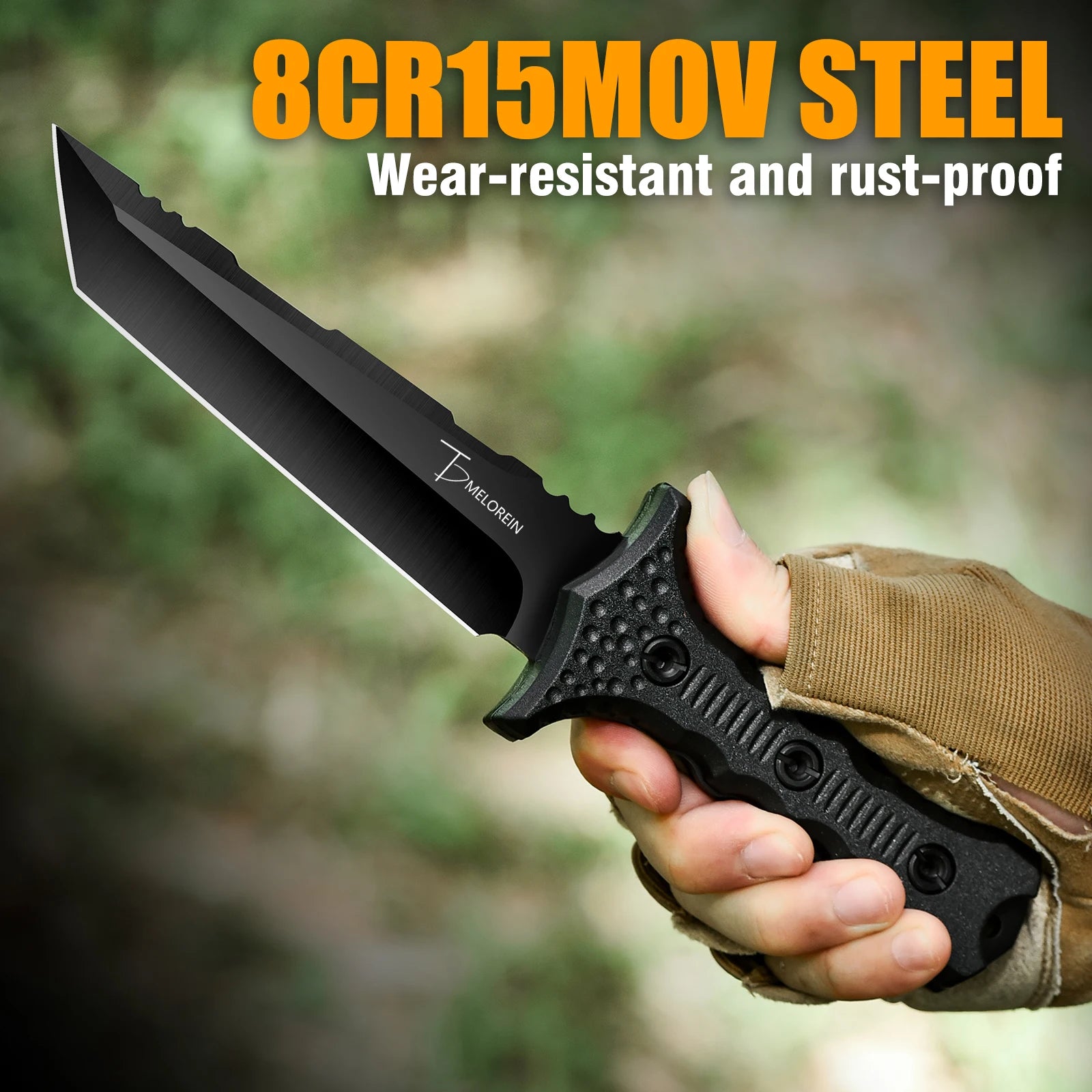 A Powerful Tool Knife for Wilderness Adventures, Made of High Hardness Stainless Steel, with a Fixed Blade Body