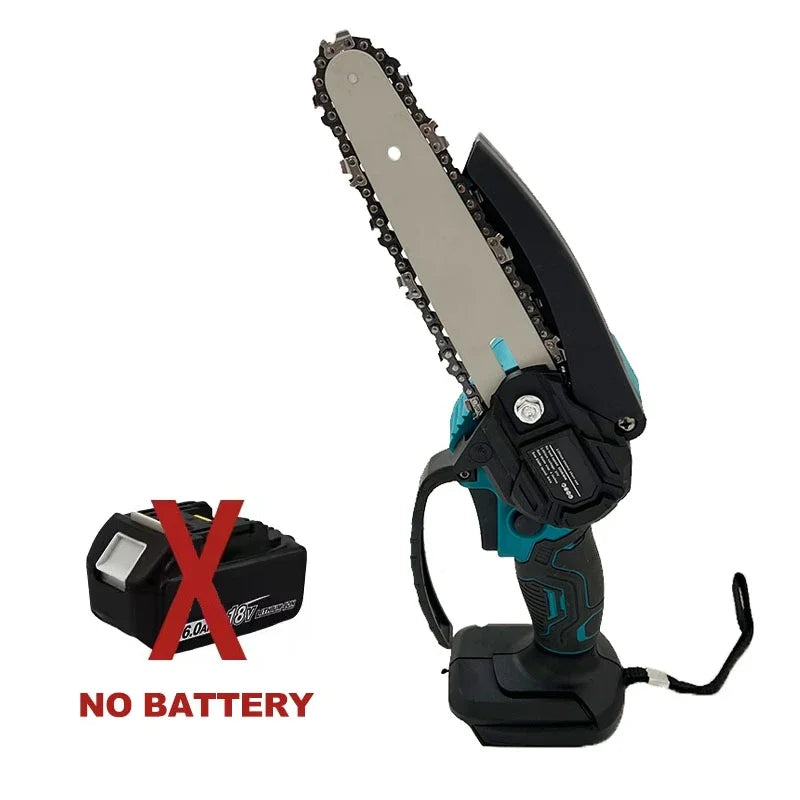 6 Inch Chain Saw Electric Saw Handheld Portable Wood Logging Chainsaw Garden Pruning Wood Power Tool for 18V Battery Fit Makita