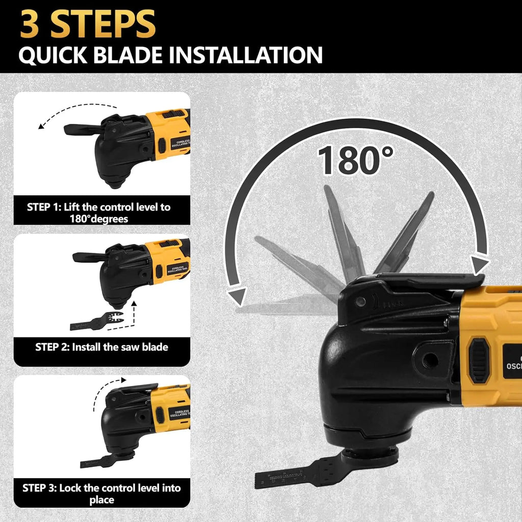 Oscillating Multi Tool Cordless Electric Woodworking Cutting Saw Tool Home Decoration for De-Walt 20V Battery