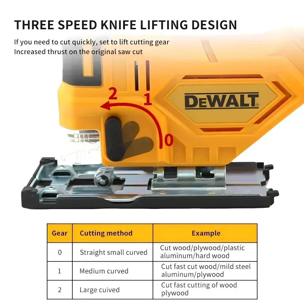 Dewalt 18V/ 20V 2700RPM Brushless Curve Saw Cordless Electric Jig Saw Portable Multifunction Adjustable Woodworking Power Tool