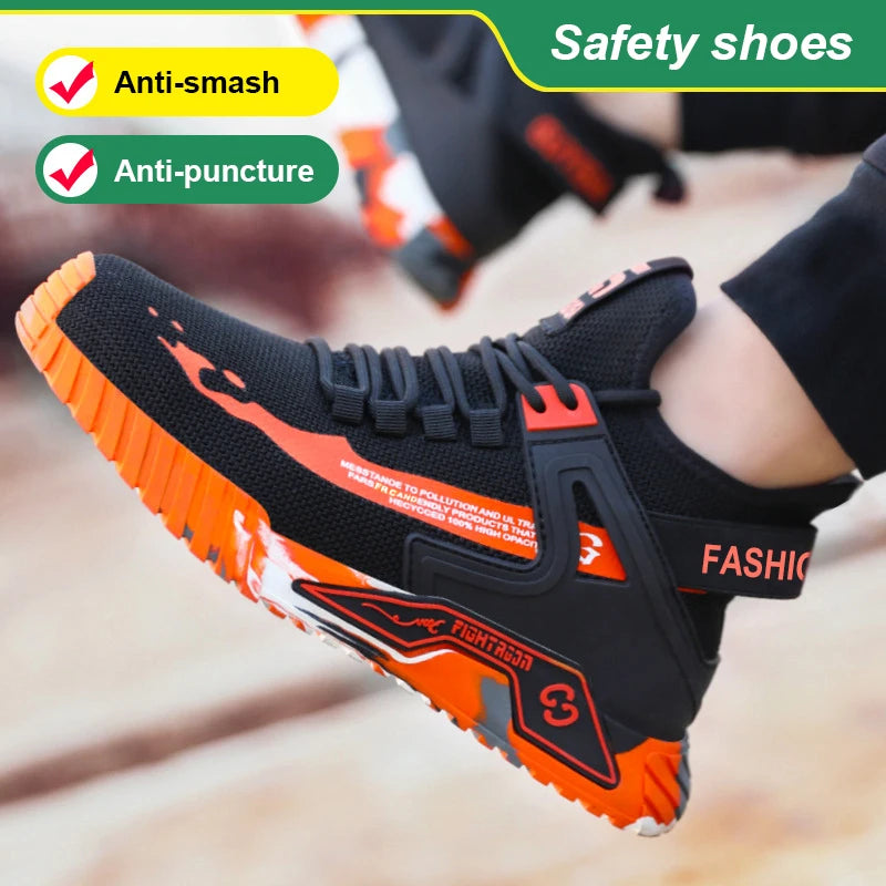 Anti-Smash Puncture-Proof Safety Shoes Steel Toe Safety Boots Security Protection Footwear Work Shoes Indestructible Boots Male