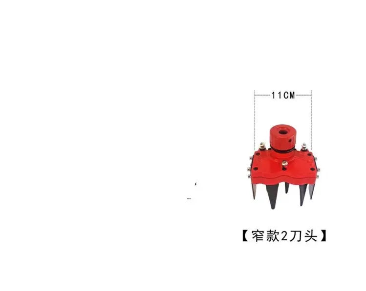 Aluminum Case 2 tooth Blade Brush Cutter cultivate peppers New Compact Universal Head Gardening Tool Mini Tiller Soil Braker