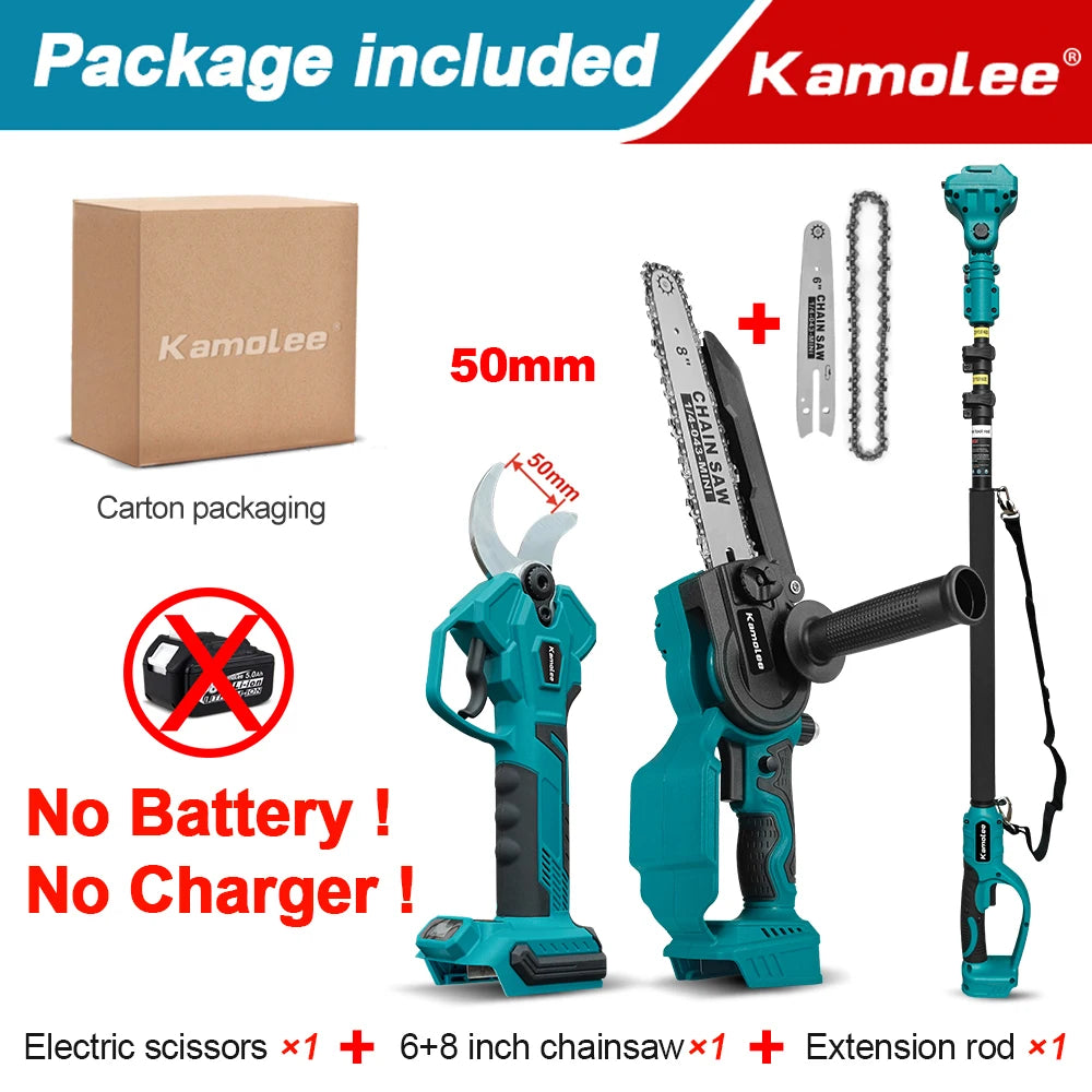 Kamolee 2.5 meter extension pole High branch saw suitable for electric scissors rechargeable chain saw 6-inch/8-inch hand saw