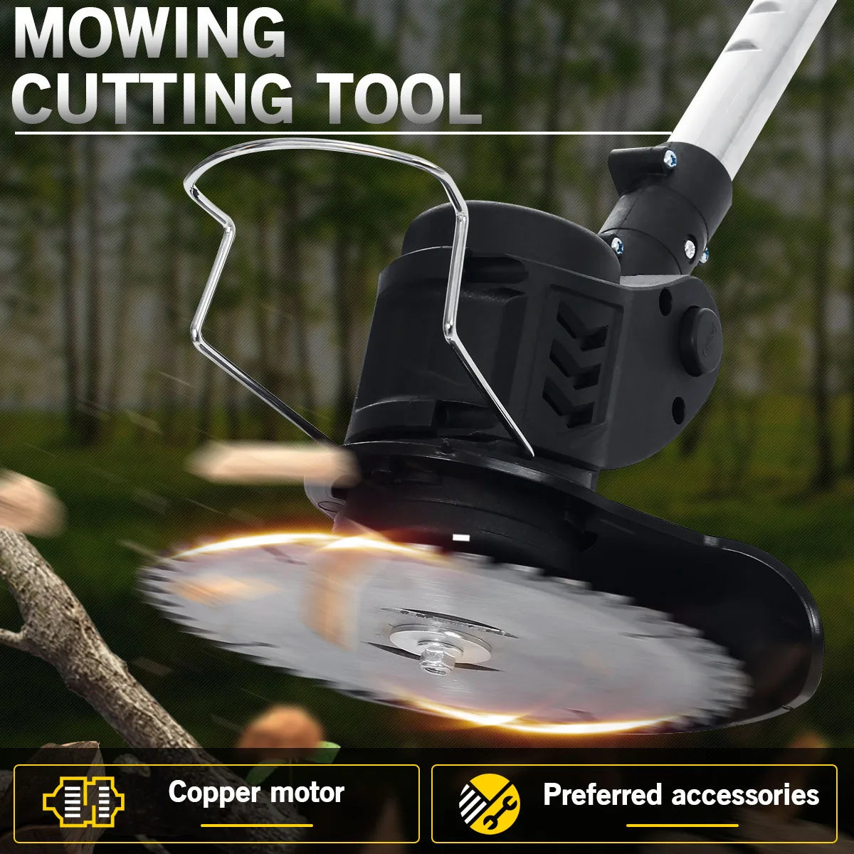 1880W Wireless Electric Grass Trimmer Portable Battery Lawn Mower Brush Cutter Weeder Brushcutter Pruning Garden Power Tools