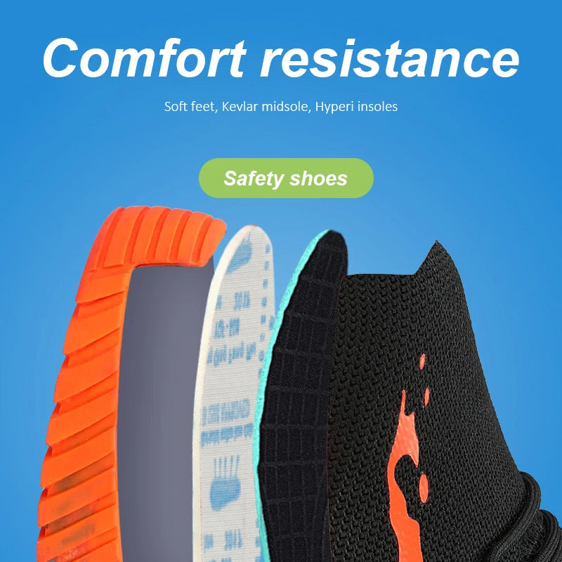Anti-Smash Puncture-Proof Safety Shoes Steel Toe Safety Boots Security Protection Footwear Work Shoes Indestructible Boots Male