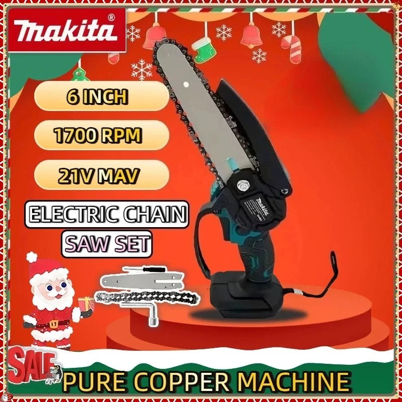 Makita  6 Inch Chain Saw Handheld Portable 18V Battery Wood Logging Chainsaw Garden Pruning Wood Electric Saw Power Tool