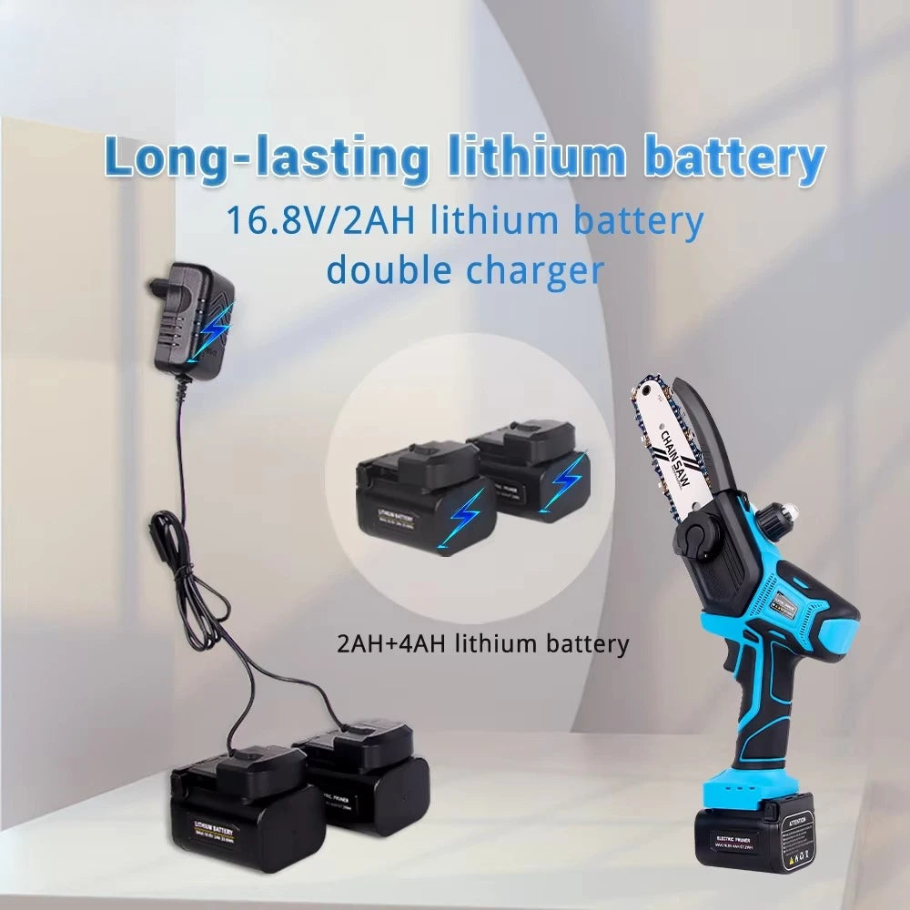 5 Inch Brushless Electric Saw Cordless Chainsaw Li-ion Battery Woodworking Power Tool for 16.8V Battery