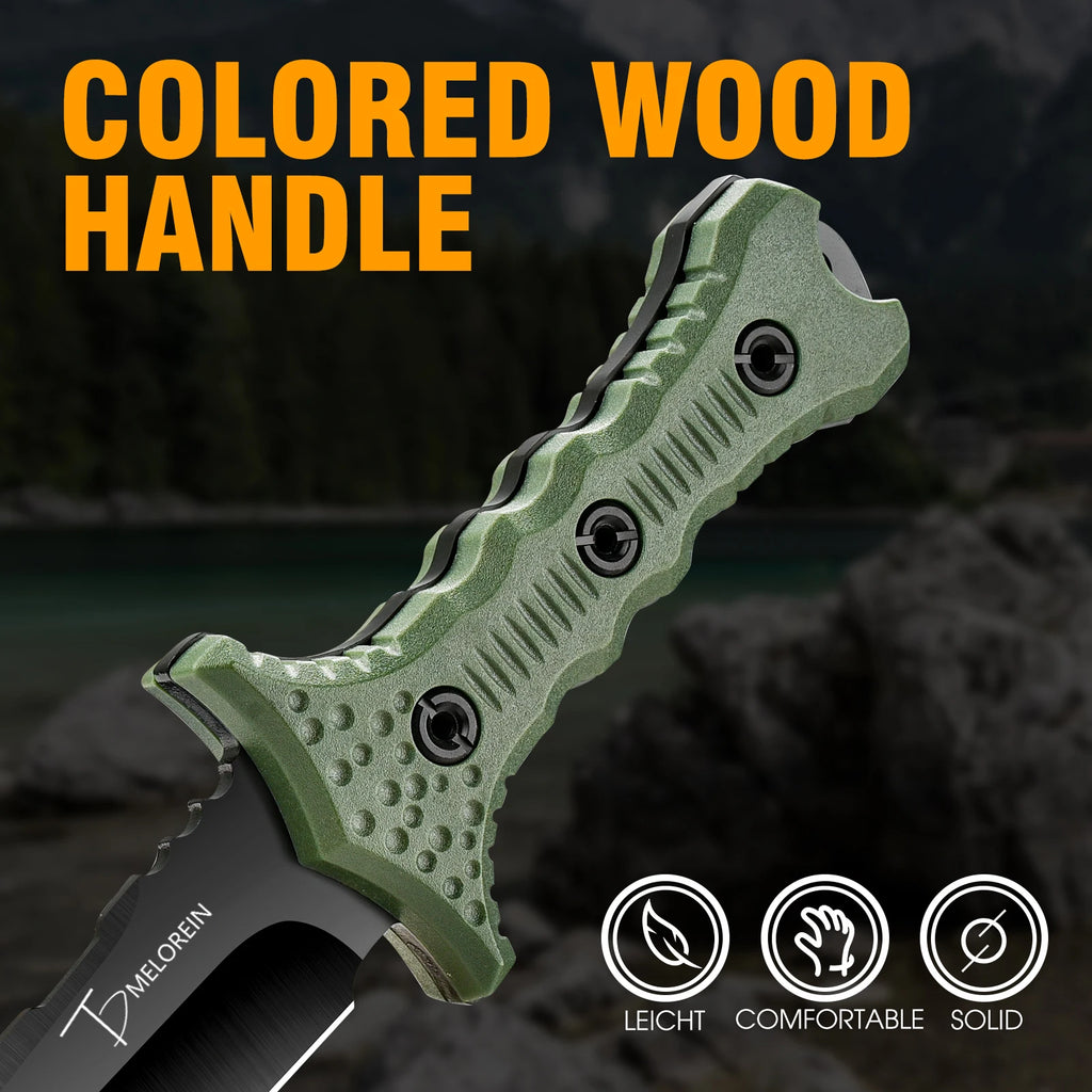 A Powerful Tool Knife for Wilderness Adventures, Made of High Hardness Stainless Steel, with a Fixed Blade Body