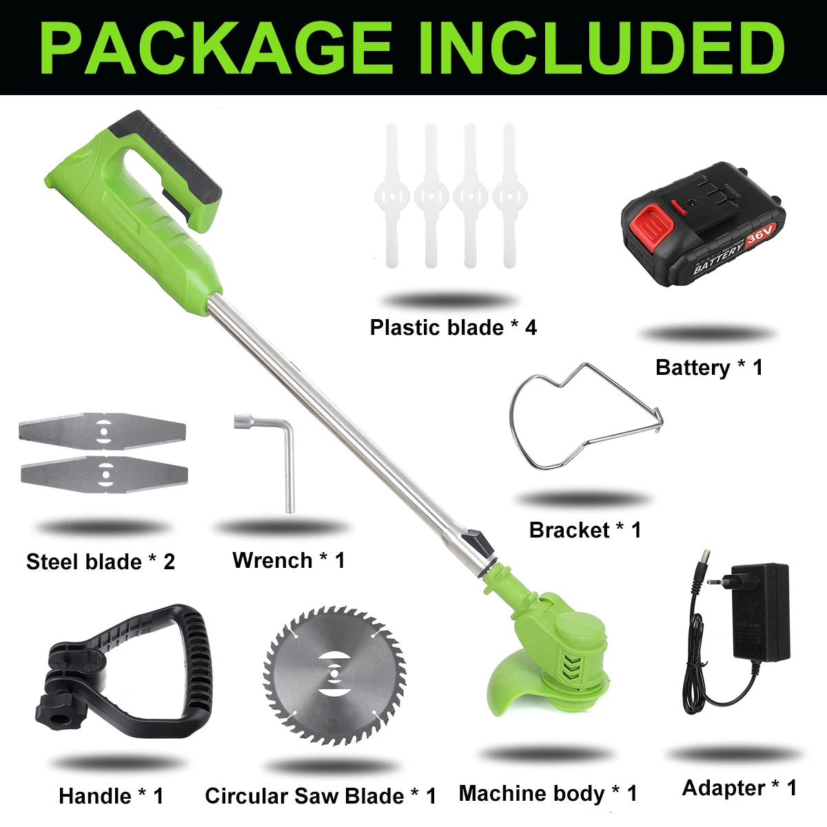 1880W Wireless Electric Grass Trimmer Portable Battery Lawn Mower Brush Cutter Weeder Brushcutter Pruning Garden Power Tools