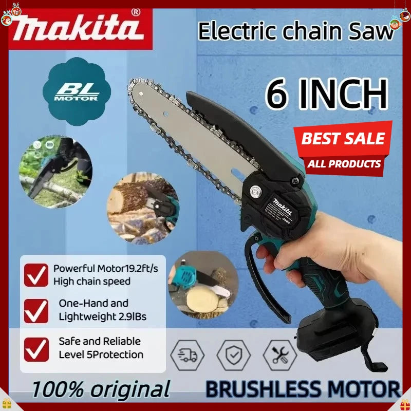 Makita Mini Chainsaw Woodworking with 6-inch Logging Sawzall Mini Portable Chain saw Small Handheld Electric Chain saw
