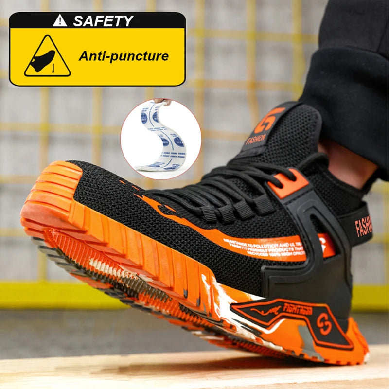 Anti-Smash Puncture-Proof Safety Shoes Steel Toe Safety Boots Security Protection Footwear Work Shoes Indestructible Boots Male