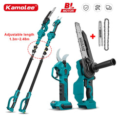 Kamolee 2.5 meter extension pole High branch saw suitable for electric scissors rechargeable chain saw 6-inch/8-inch hand saw
