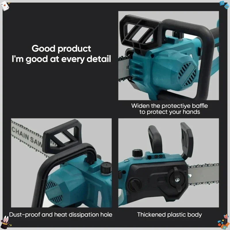 Makita 600W Handheld Brushless Woodworking Chainsaw Power Tool 12-inch Cordless Blue Electric Chainsaw For Makita 18/20V Battery