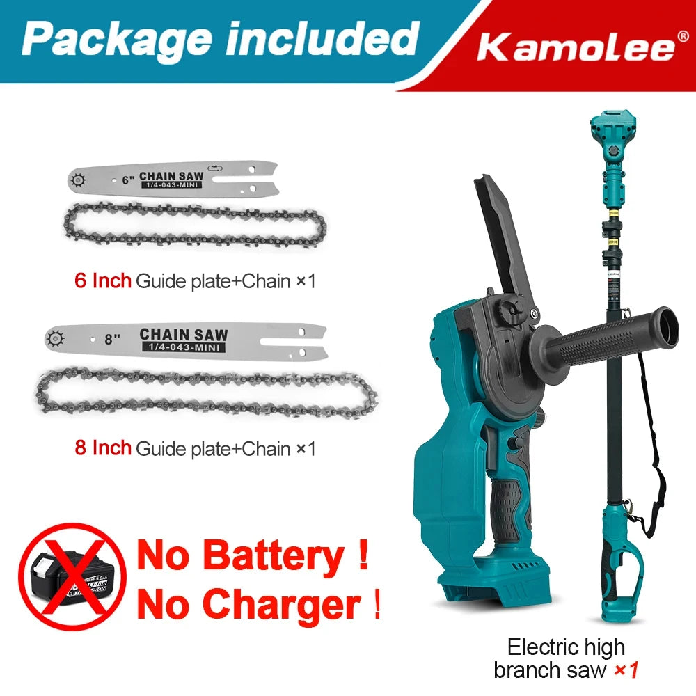 Kamolee 2.5 meter extension pole High branch saw suitable for electric scissors rechargeable chain saw 6-inch/8-inch hand saw